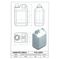 Kanister 2LN transparentny(baniak, bańka) + nakrętka⌀38